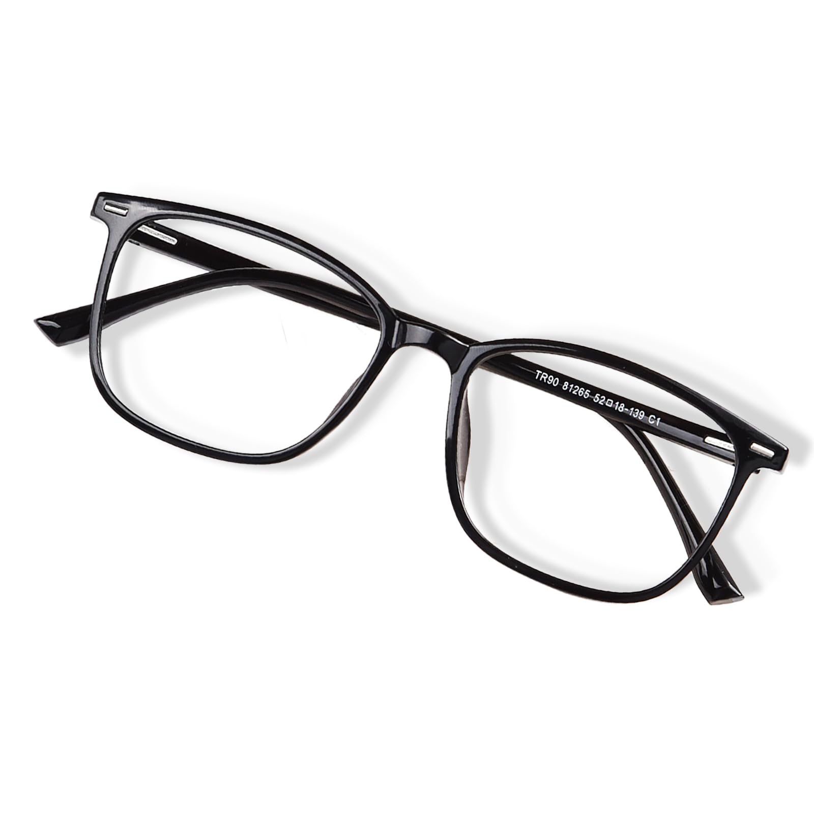 FONHCOO Blaulichtfilter Brille Damen TR90 Blue Light Blocking Glasses Blaulichtbrille ohne Sehstärke, Superleichte Anti-Müdigkeit Computerbrille Gaming Schutzbrille(Schwarz)