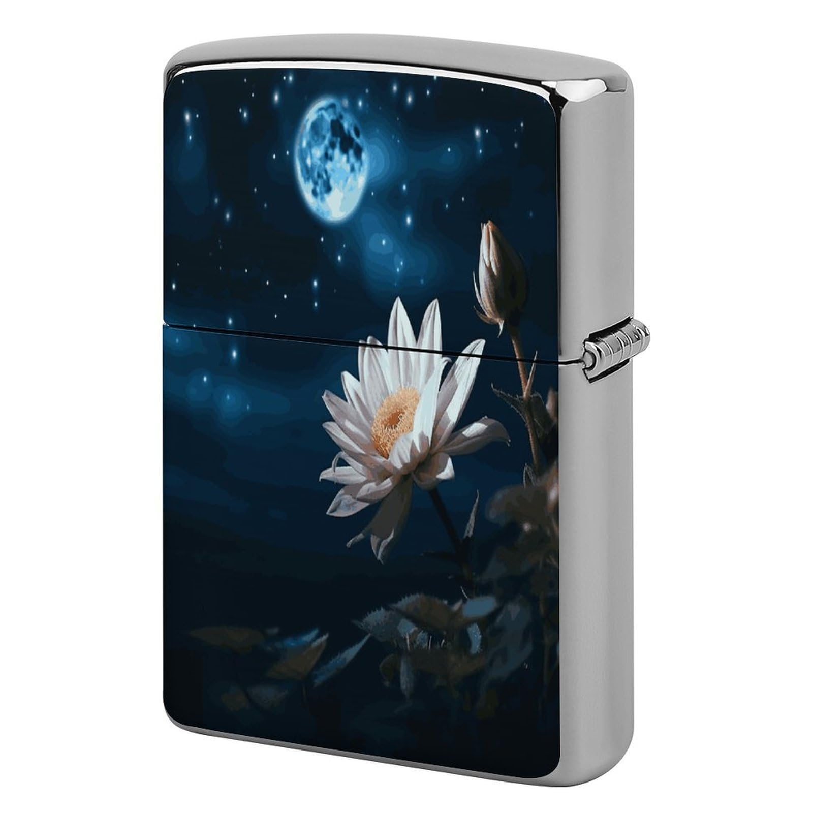 Fodpand Style Flower And Moon Metal Lighter Case Cover Lighter Sleeve