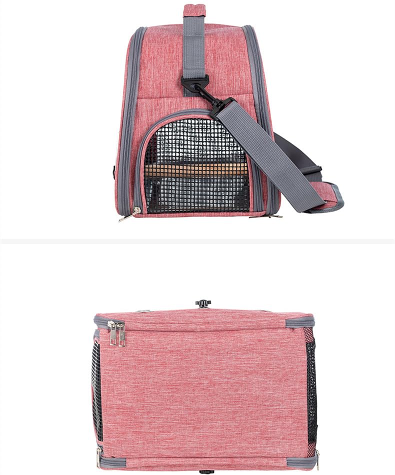 Backpack for Birds with Wooden Stick Bird Carry Bag with Standing Bar and Stainless Steel Tray - Image 4