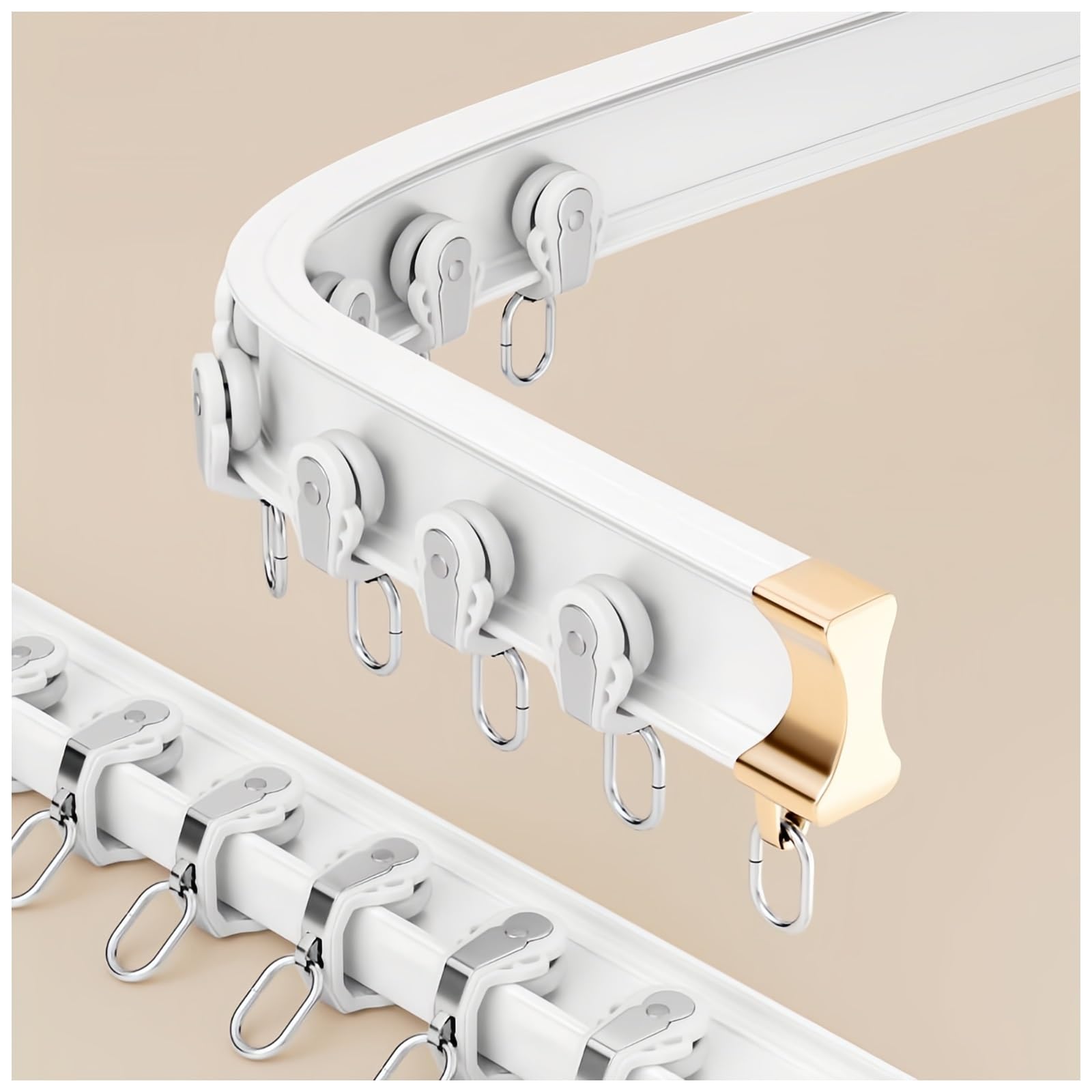 Riel de aluminio ajustable de 1.96 a 19.7 pies para cortinas correderas