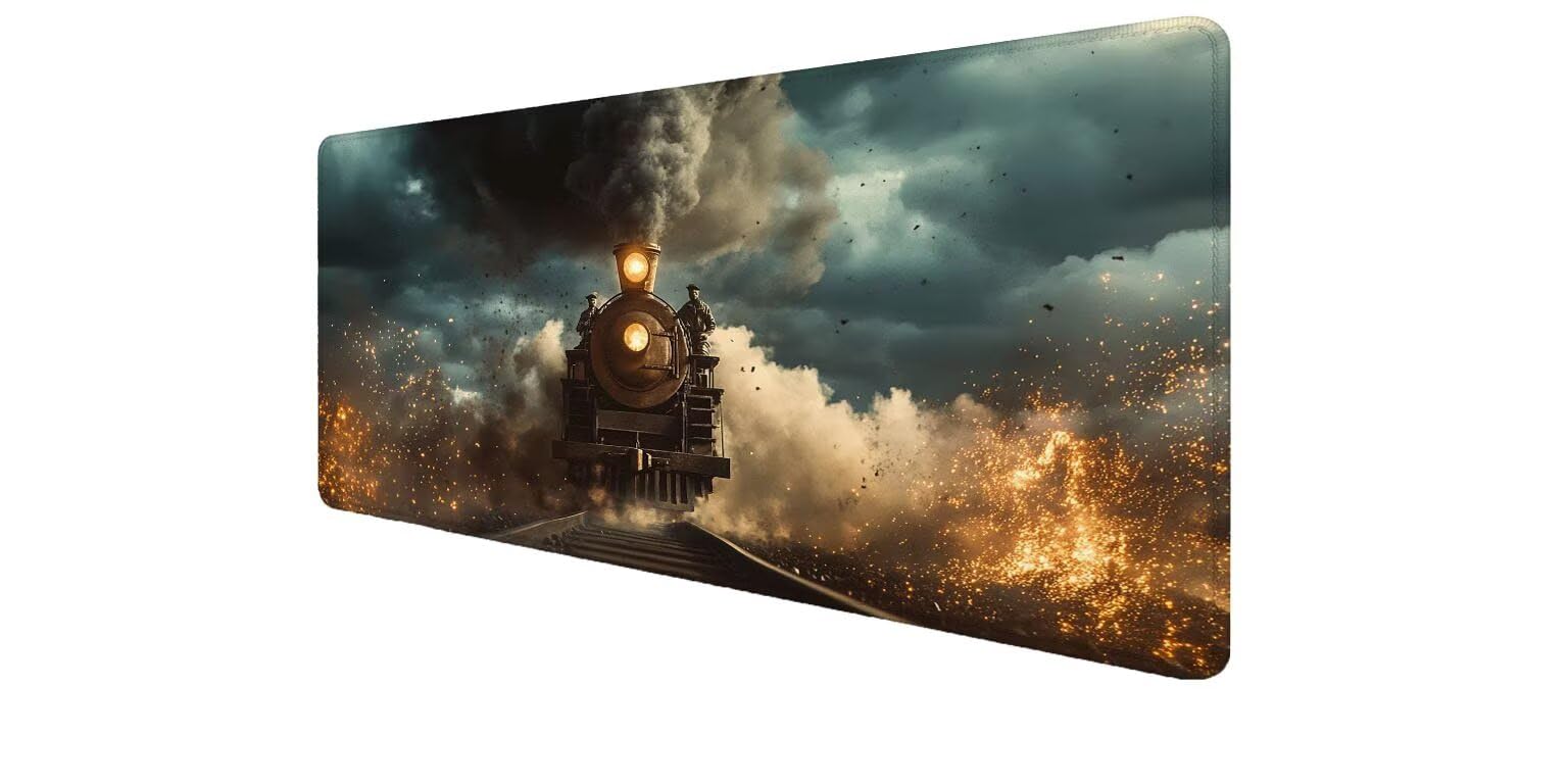 Mouse pad grande gaming con base antideslizante y bordes cosidos para un control preciso 8