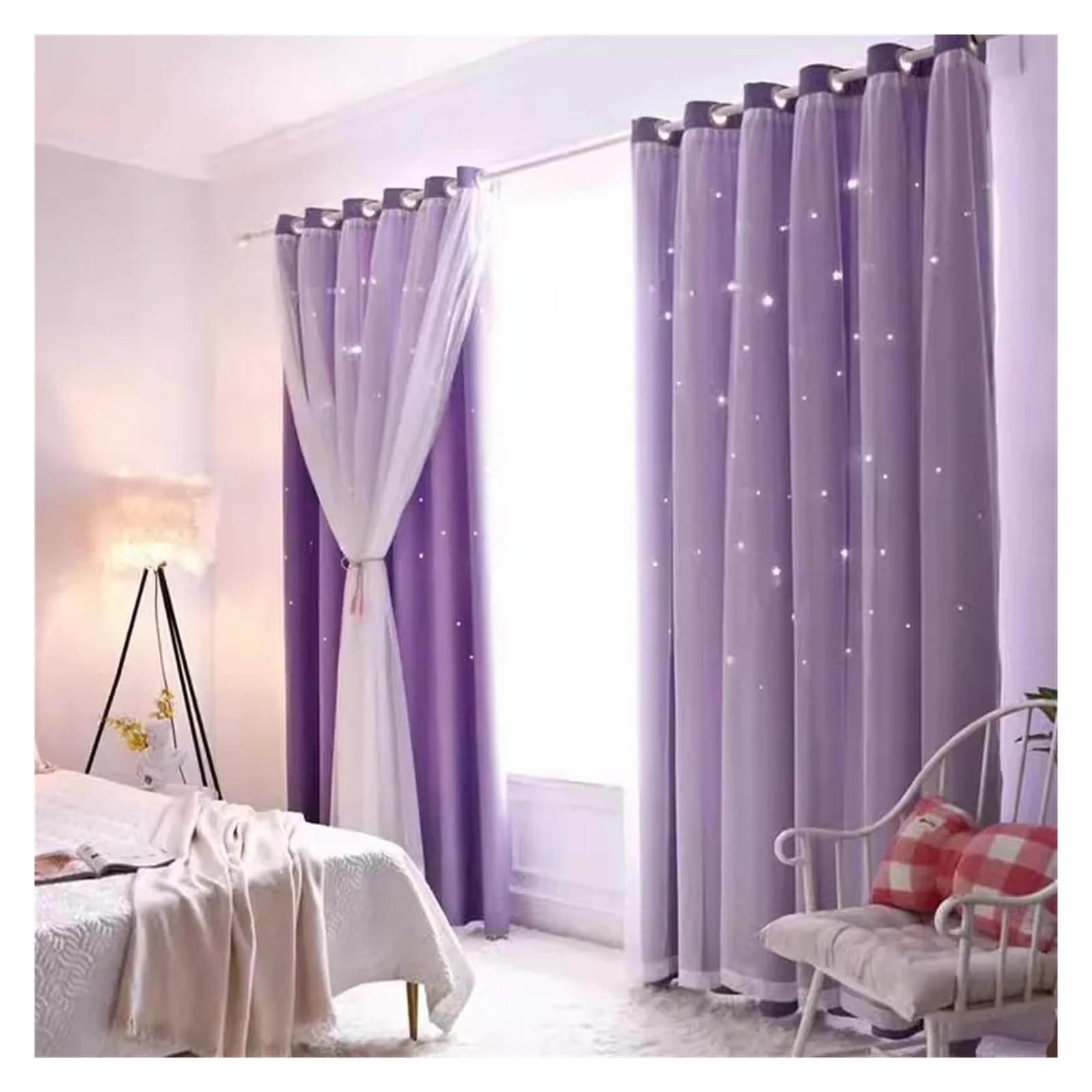 Cortina de ducha opaca transparente, 2 piezas, cortinas de baño transparentes impermeables para hoteles y hogar (200 x 261 cm)