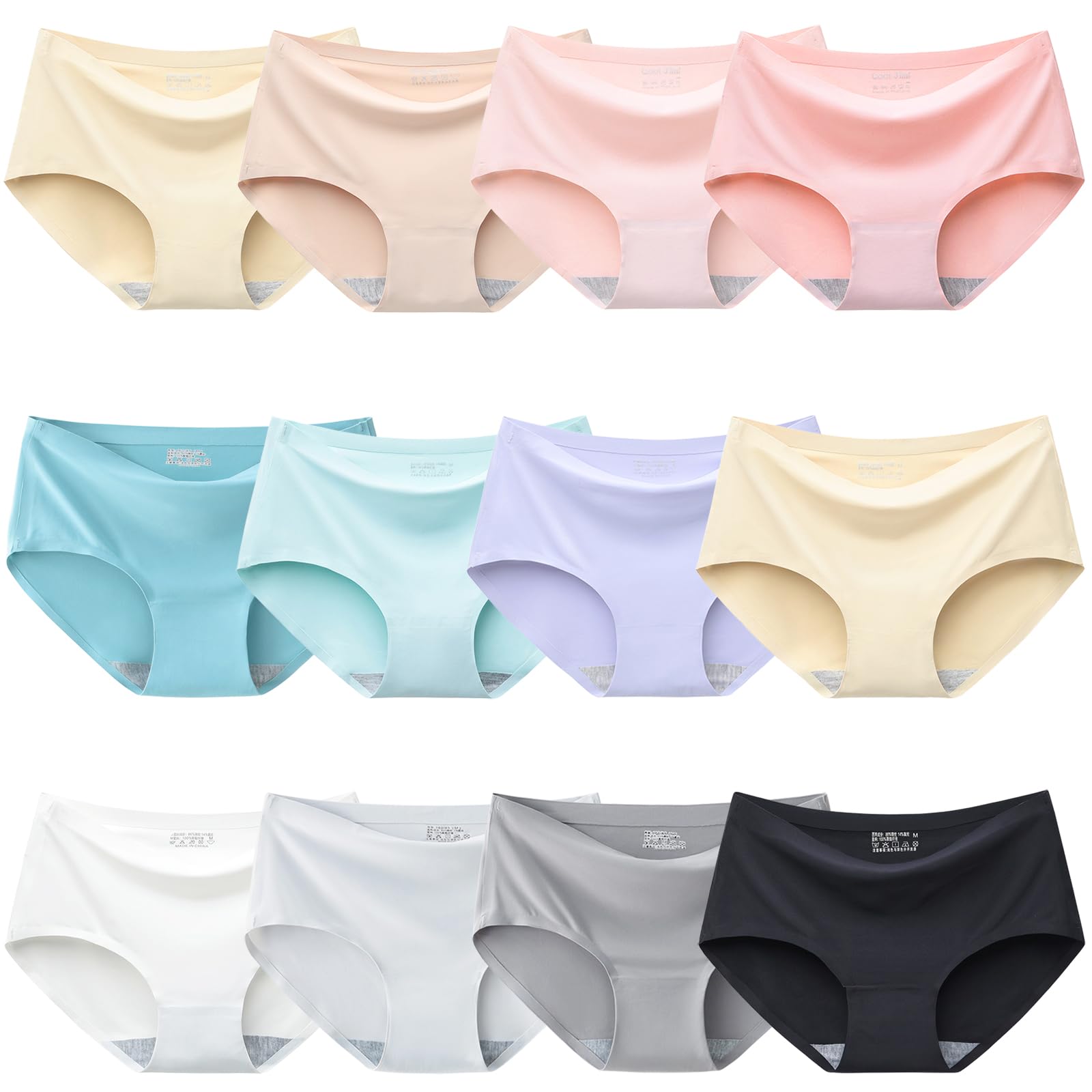 Charmi Teen Girls Seamless Underwear No Show Panties Full Coverage Pack of 12