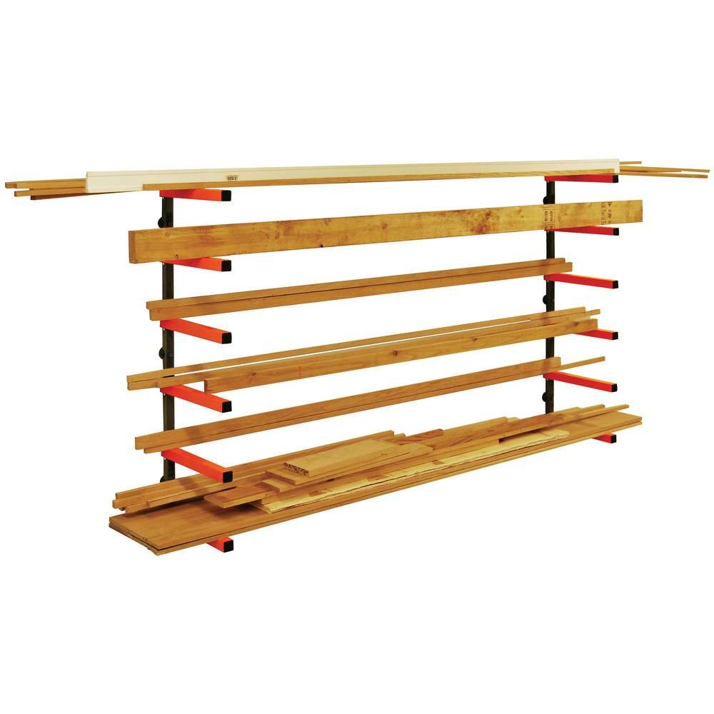 BORA Kragarmregal Wandmontage 6 Stufen 272 kg Tragkraft Schwerlast Wandregal Garage Werkstatt orange PBR-001