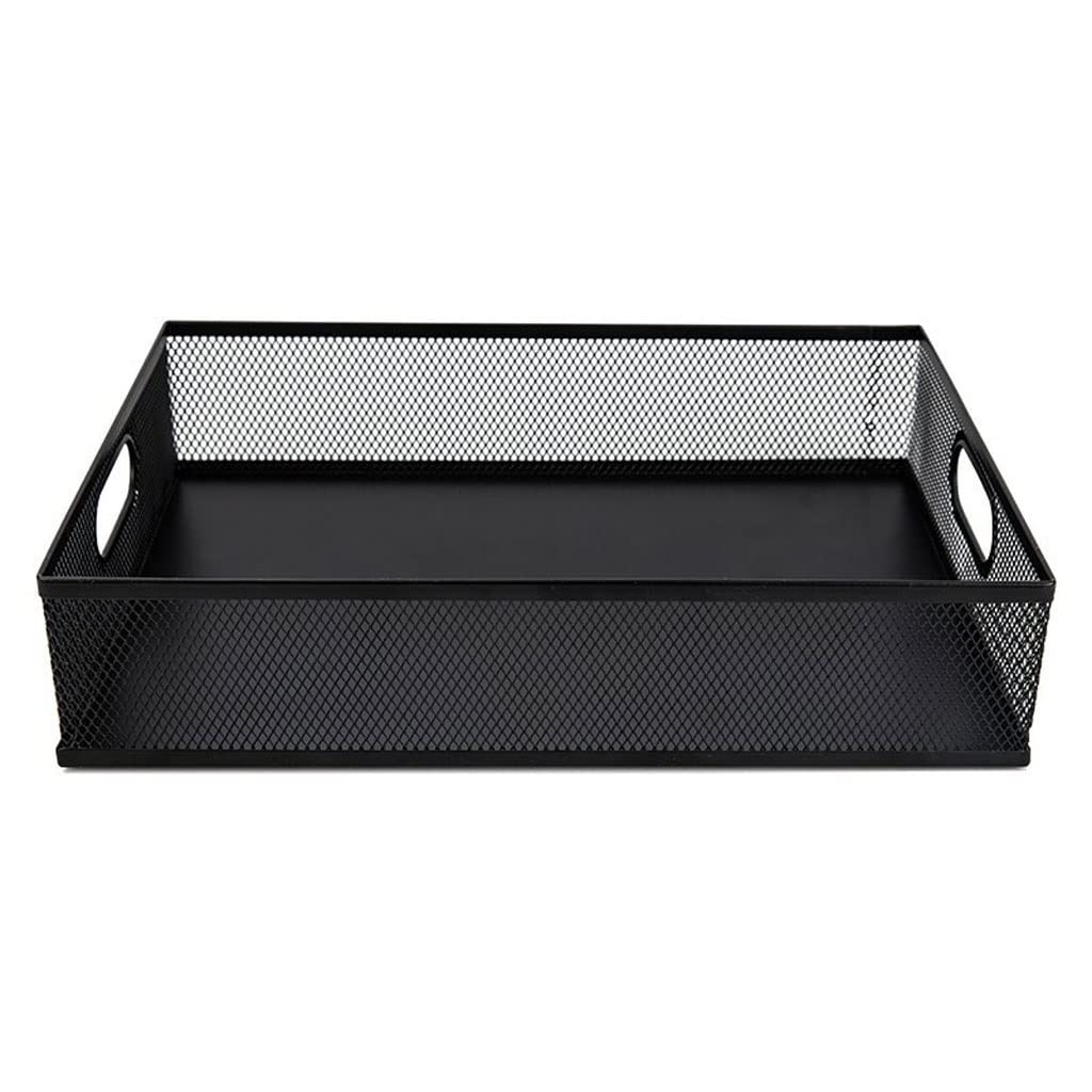 Zeitschriftensammler aus Metallgeflecht, mit Griff, 32,5 x 22,9 x 6,9 cm, stilvoll für Zuhause und Büro, Aufbewahrungslösung für Zeitschriften, Akten und Dokumente, Schwarz