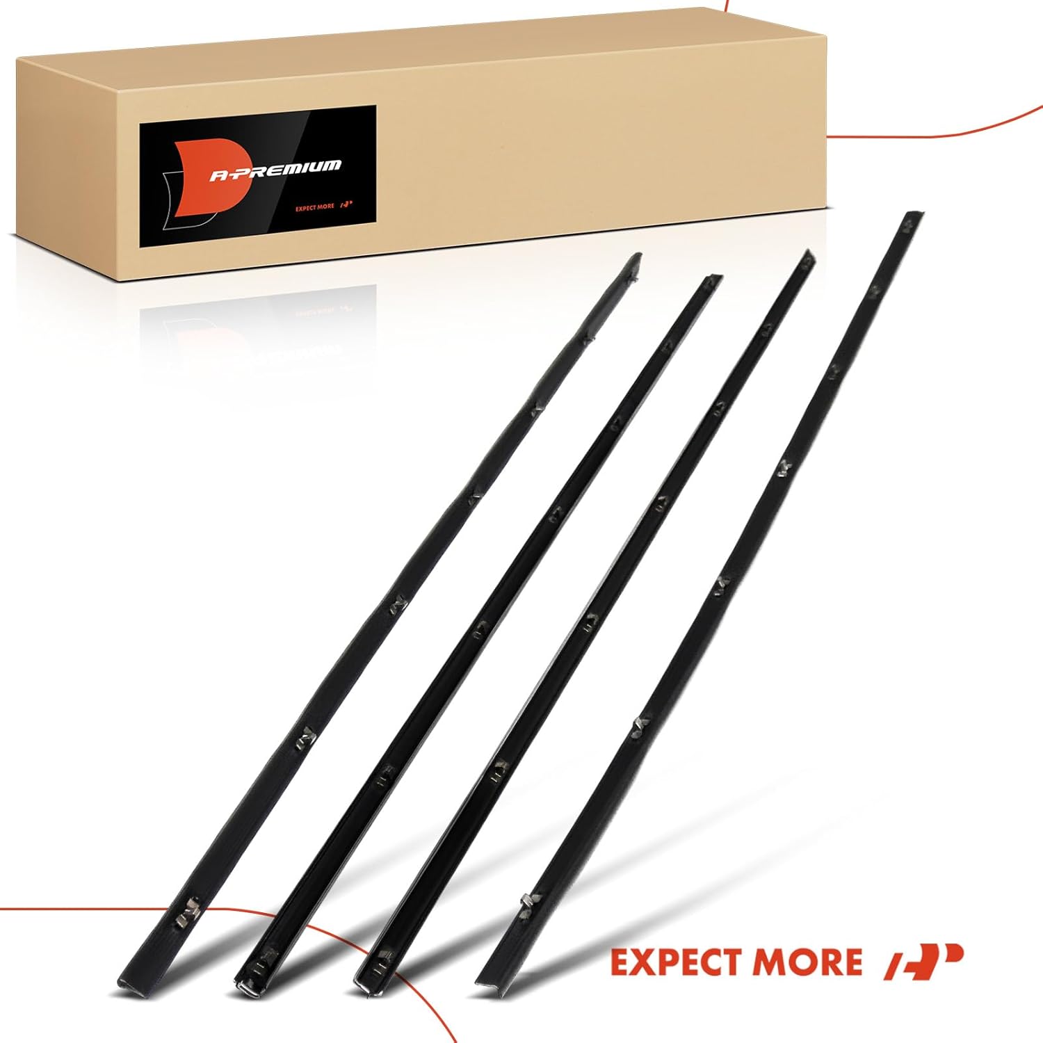 A-Premium 4PCS Window Molding Trim Weather Stripping Kit Compatible with Ford Mustang 1967-1968