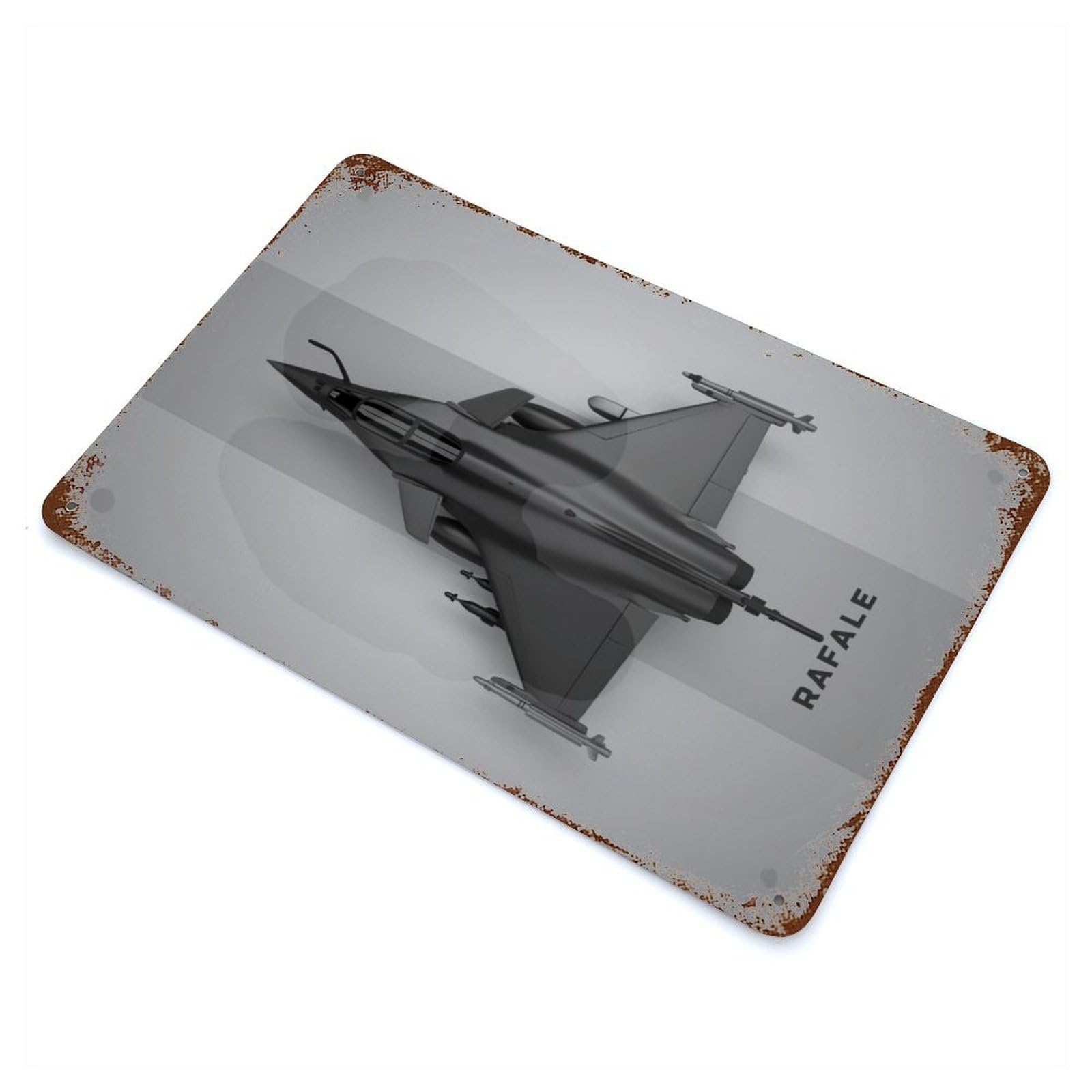 Dassault Rafale Fighter Vintage Rust Metal Sign 11.8"x7.9", Classic Wall Plaque for Basement, Hobby Room And Garage Decor