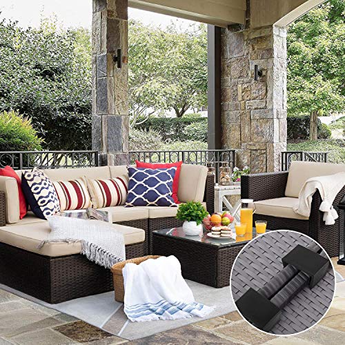 Alinhamento de sofa secional de vime para patio, moveis de exterior, fixadores, grampos, grampos, co