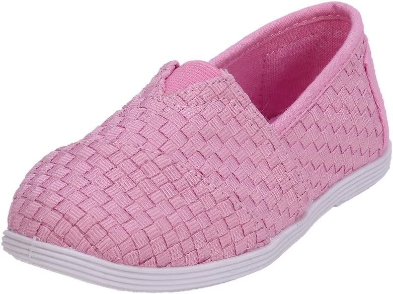 Coshare Kid's Fashion Little Girl Elastic Detail Flat Slip-on Sneakers (Free Stickers)