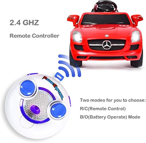 Miniatura 3 de Costzon Auto de paseo con licencia Mercedes Benz SLS auto eléctrico alimentado por pilas para niños con control remoto parental luces música MP3