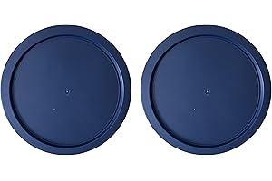 Pyrex 6" Storage Plastic Cover 4 Cup Bowl Dish 7201-PC Blue (2-Pack)