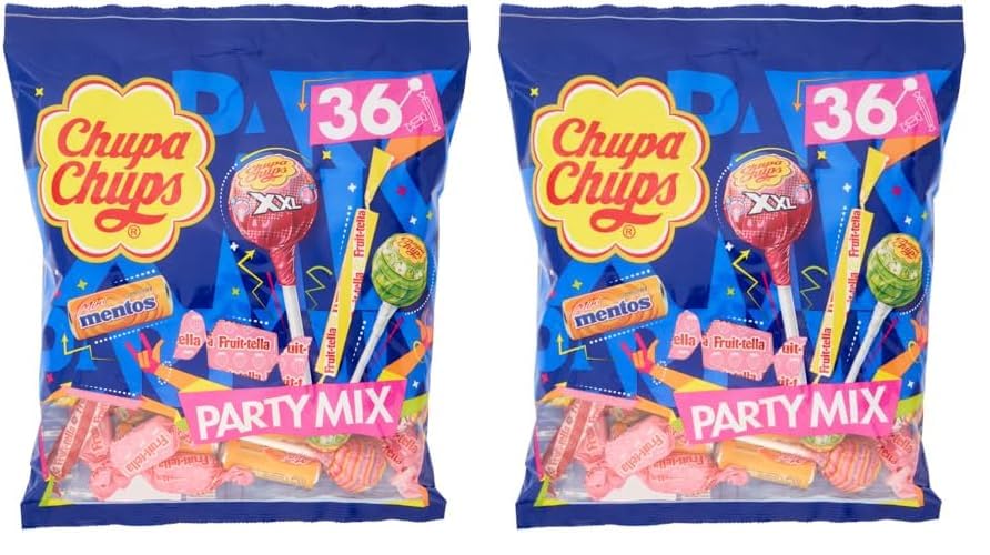 Chupa Chups Party Mix, Golosinas y Caramelos de Sabores Surtidos - Bolsa de 400 gr (Paquete de 2)