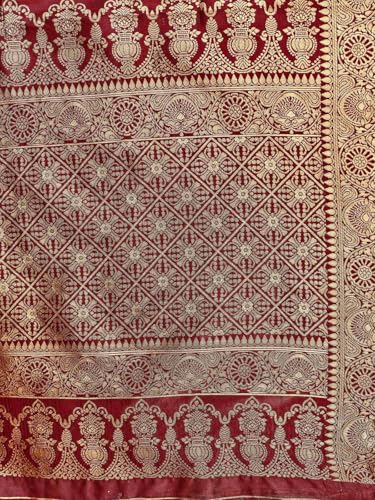 Image of Satrani Women's Silk Banarasi Weaving Saree with Unstitched Blouse Piece