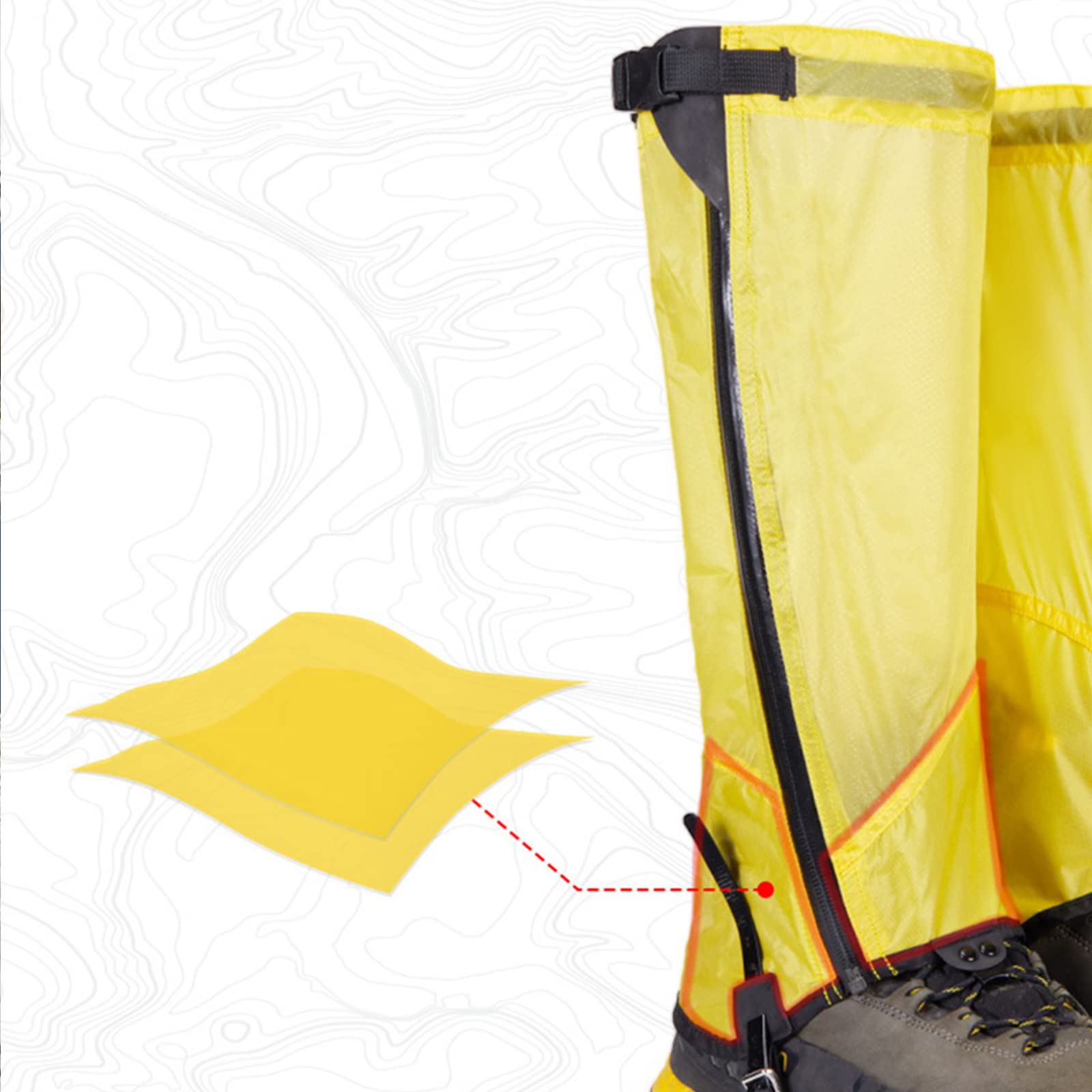 Guêtres de jambe imperméables et réglables, pour bottes de neige en plein air, camping, trekking, escalade, chasse, (gris, M)