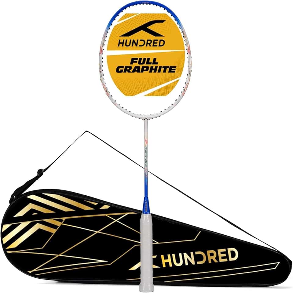 HUNDRED Raquete de badminton POWERTEK 1000 JR com cobertura completa
