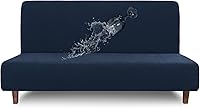 Vista 9 de Easy-Going Funda 100% impermeable para futón, funda de sofá impermeable doble para futón, funda de sofá jacquard elástica, protector de muebles a