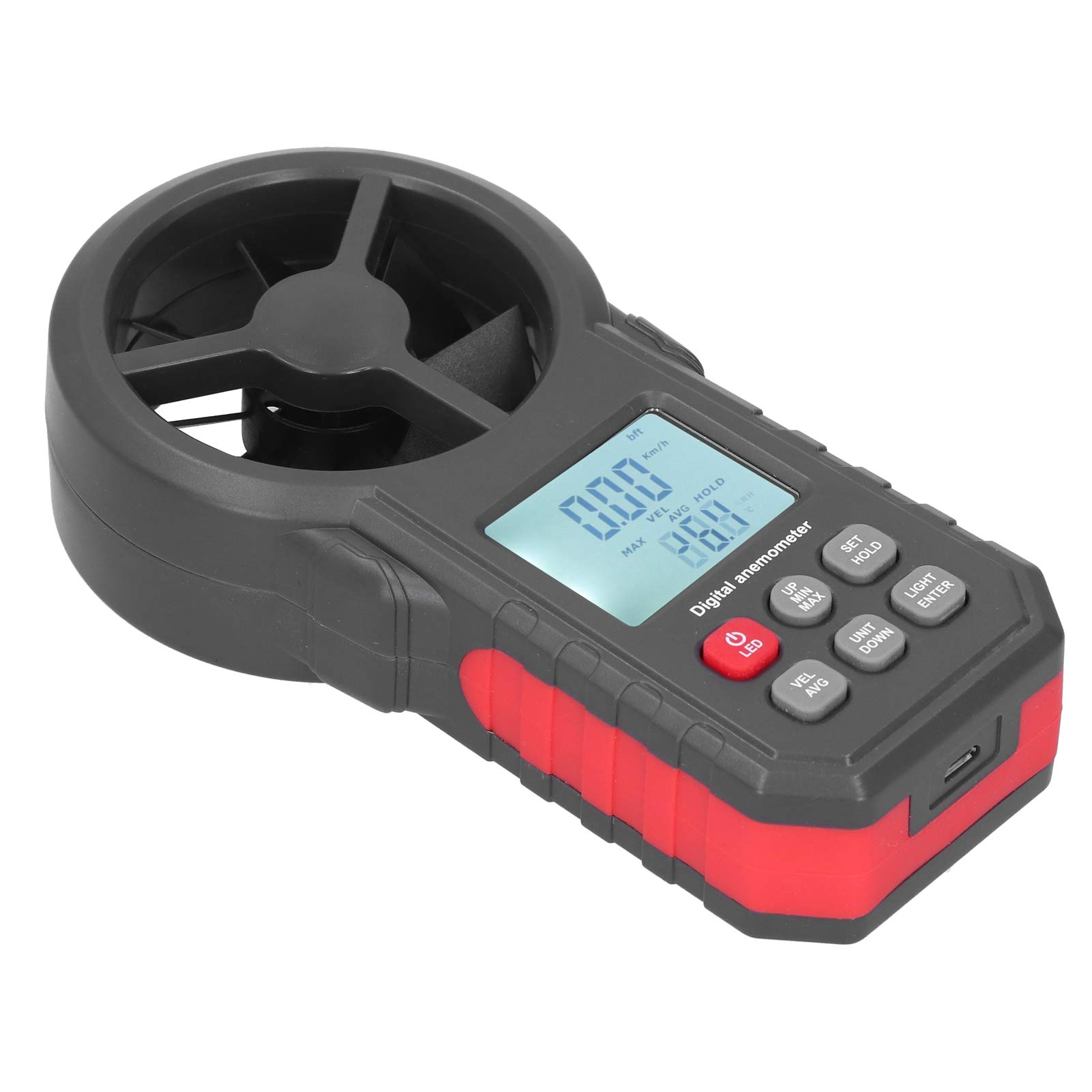 Garosa Anemómetro Bluetooth con Retroiluminación LCD, Probador de Velocidad del Viento Portátil con Comunicación USB y Aplicación para Medición de la Velocidad del Viento de 0-30m/s