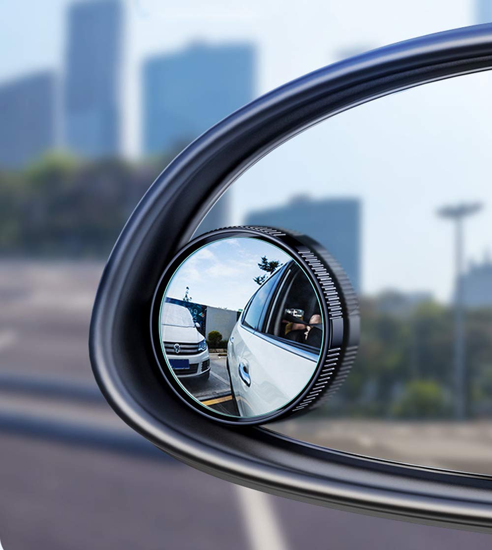 Ontto 2 sztuki HD lusterko samochodowe z martwym kątem, okrągłe martwe pole widzenia, możliwość regulacji 360 stopni, do wszystkich lusterek samochodowych