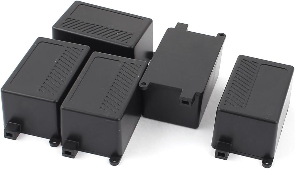 Aexit Rectangular Plastic Audio & Video Accessories Electric Cable Junction Box 68x43x35mm Connectors & Adapters Black 5pcs