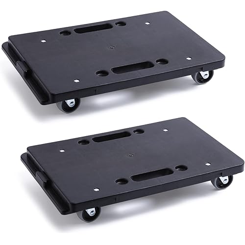 Kavlium Furniture Dolly,Furniture Movers Dollys with Wheels,Moving Dolly 4 Wheels Heavy Duty,4 Wheels Small Flat Dolly with 500lbs Capacity, 2 Pack, Black