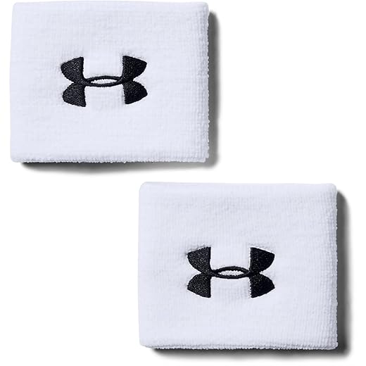 Under Armour unisex UA Performance-polsband, 2-pack zweetafvoerende fitnessband, flexibele zweetband met logo