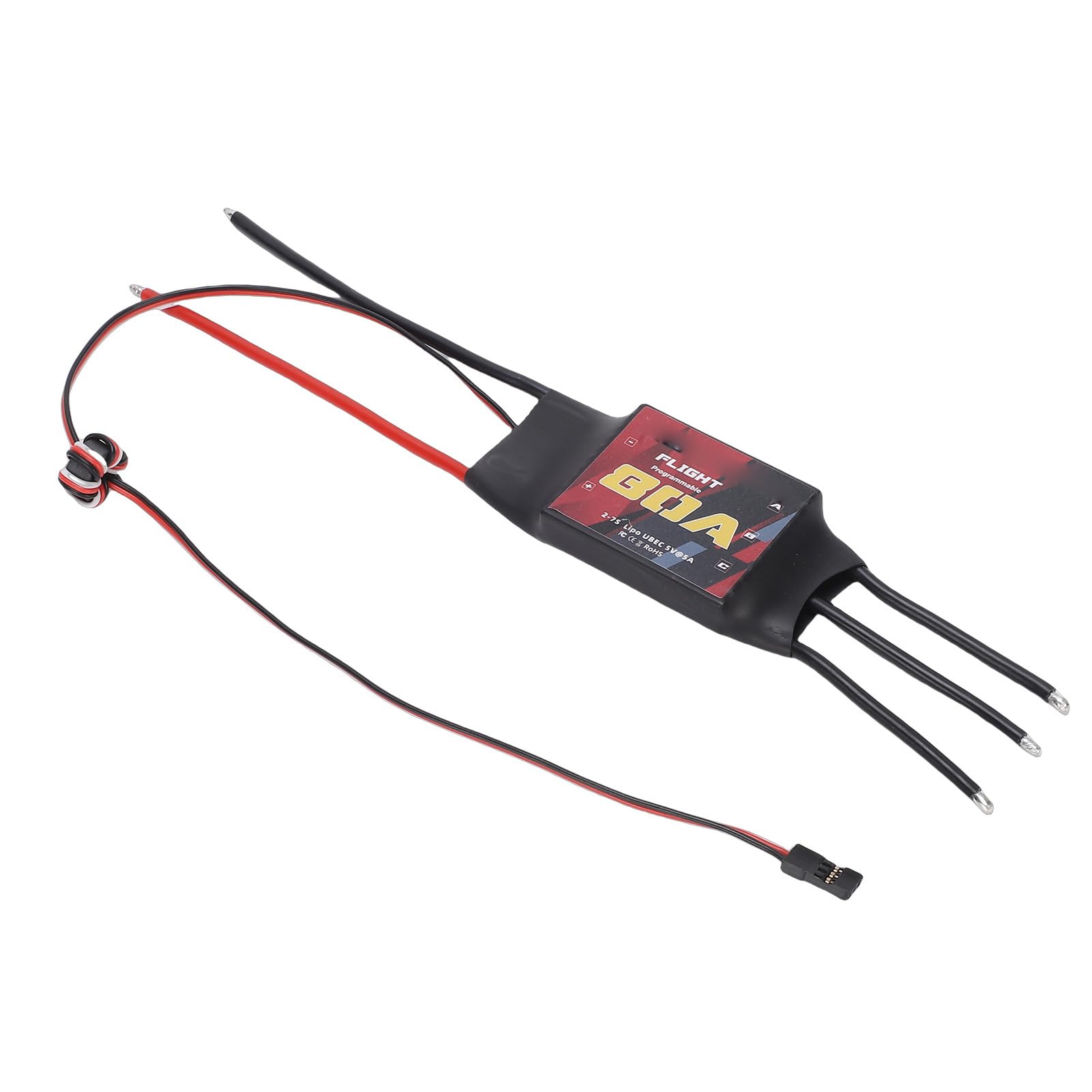 Keenso RC Brushless ESC, PCB Material, 80A Electronic Speed Controller for Racing Drone and Quadcopter, 2-7S LiPo Battery with 5A UBEC