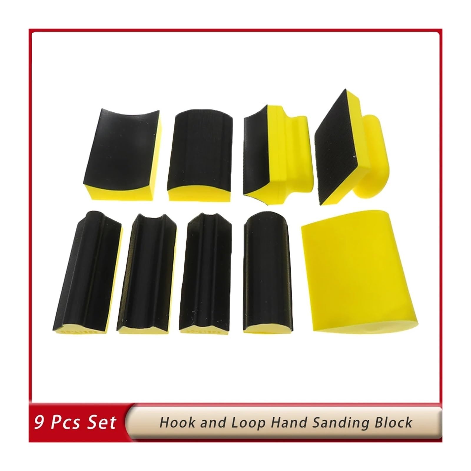 Juego de 9 almohadillas de bloque for lijado manual, soporte for discos de lijado de formas variadas, esponja de pulido, herramienta abrasiva, pulido manual