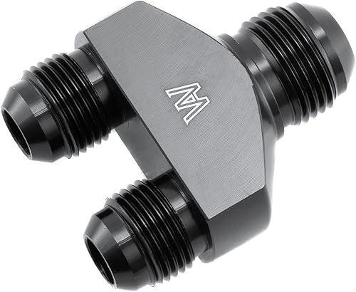 Miniatura 5 de KUUHLERSAT Adaptador de montaje de manguera de línea de combustible de 10AN a 8AN 8AN 8AN Y Block Flare Divisor de aluminio negro