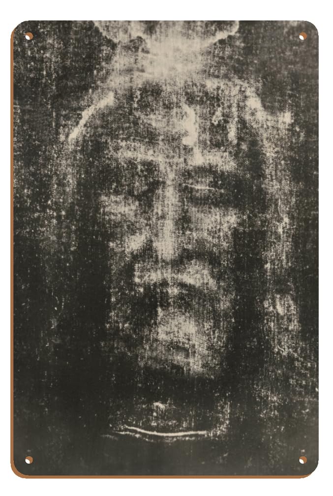 Pacifica Island ArtPacifica Island Art The Shroud of Turin (Sindone di Torino) - Turin Shroud (Sacra Sindone) - Vintage Religious by Secondo Pia c.1898-8 x 12 inch Vintage Wood Sign