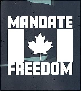 Solid Colour Mandate Freedom Decal 5", Canada Flag, 2022- Mandate Freedom - Thank a Trucker - Thank You Truckers - Support Truckers Decal Sticker Bumper Sticker Window (5" height) (White)