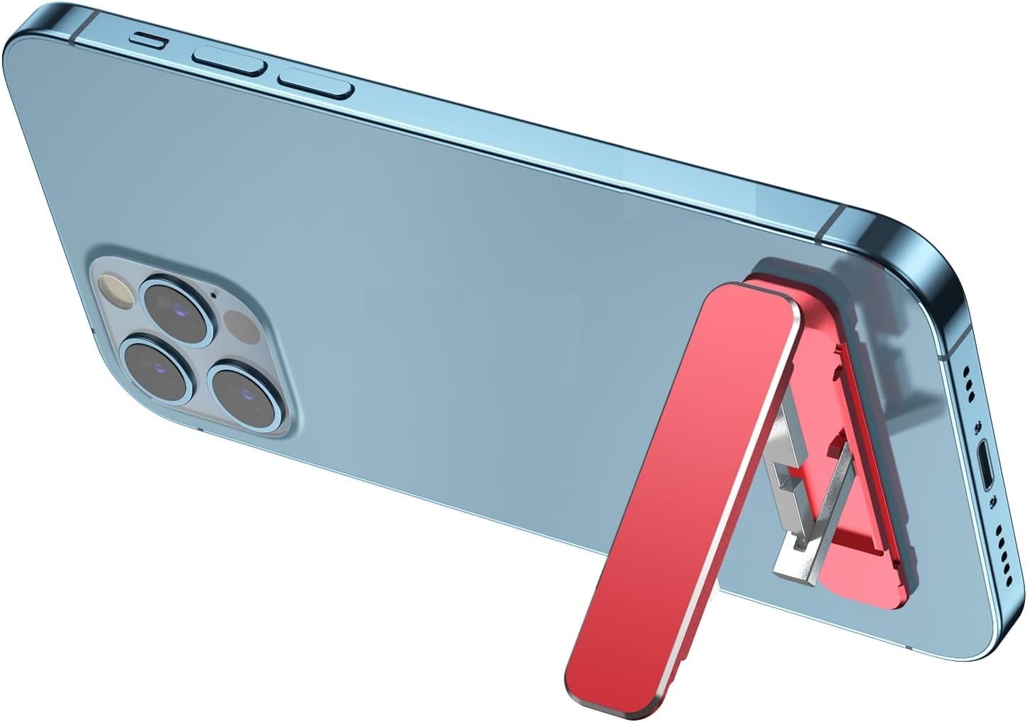Midkart Universal Adjustable Foldable Tabletop Thin Pocket Aluminum Mobile Kickstand Compatible for Any Cellphone with Vertical and Horizontal Adjustable Angle, Red-image-48