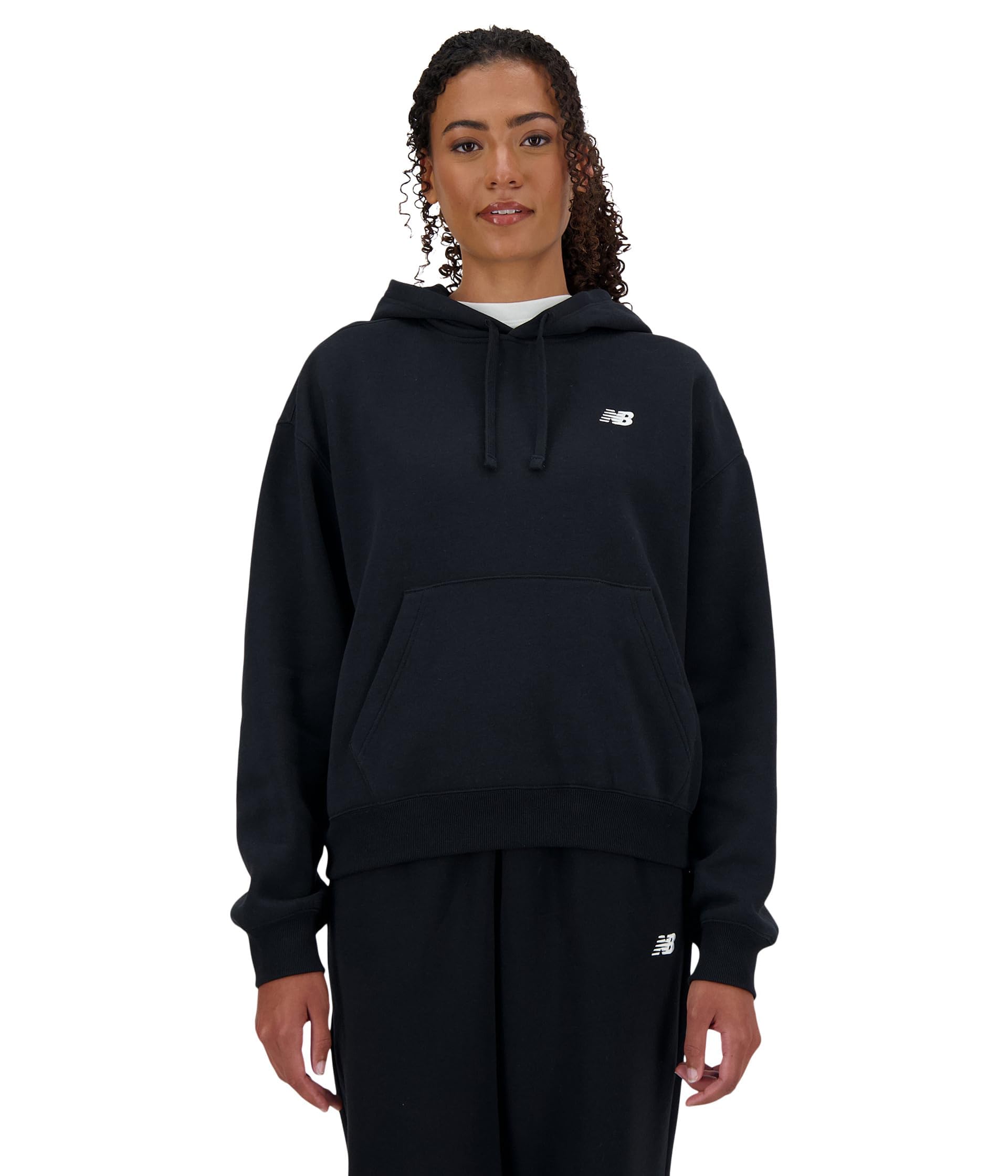 New Balance Women's Black Sport Essentials French Terry Logo Hoodie, L