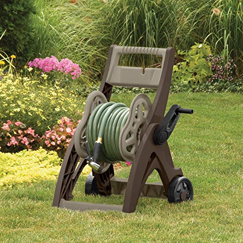 LS Line Hose Reel Cart Garden Hose Reel Cart Hose Cart Storage Durable Reel Extension Garden Hose Cord Reel Cart (Green)