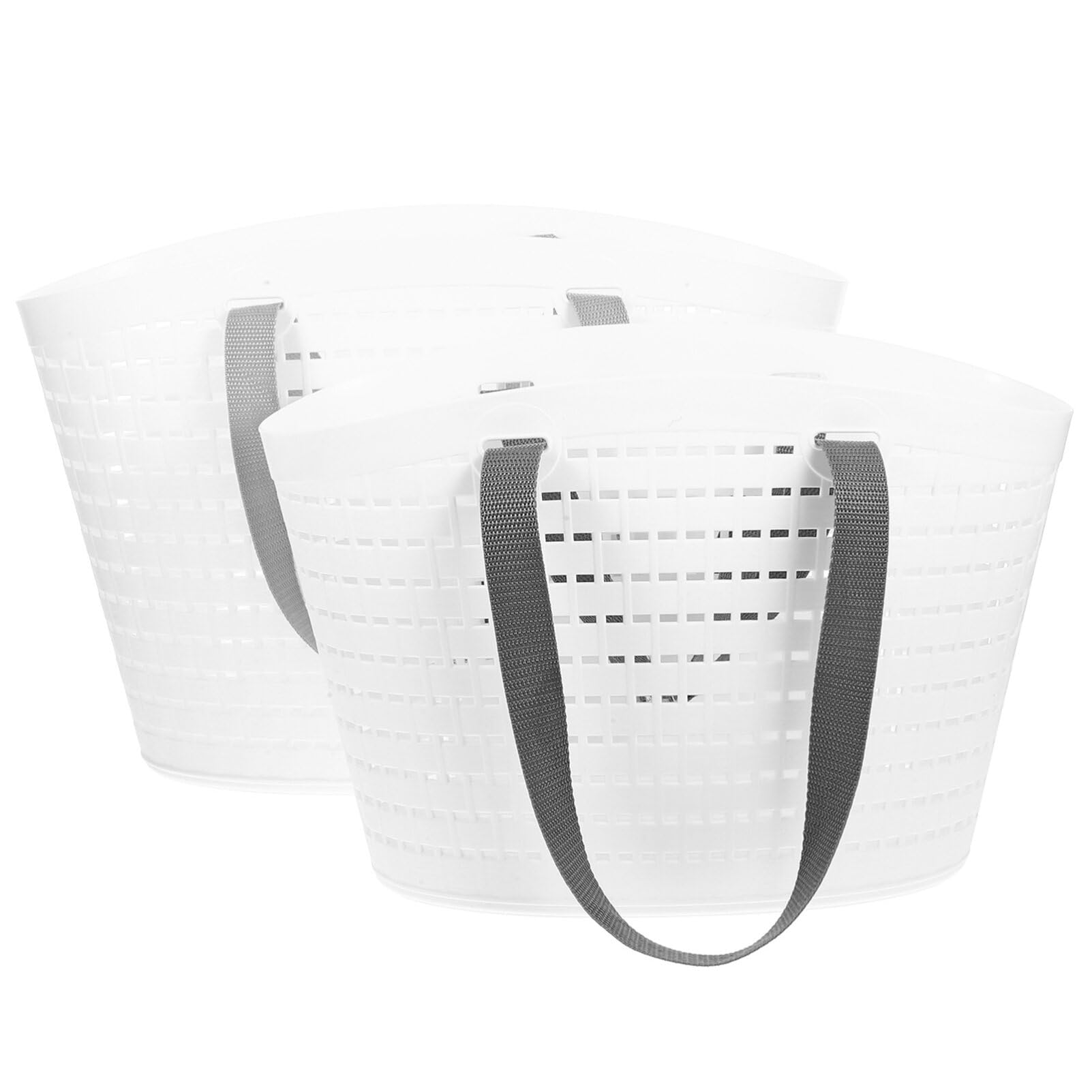 Ciieeo 2 Stück Tragbare Duschtasche Aus Kunststoff Aufbewahrungskorb Mit Griff Box-Organizer Für Badezimmer Speisekammer Küche Studentenwohnheim Garage Weiß