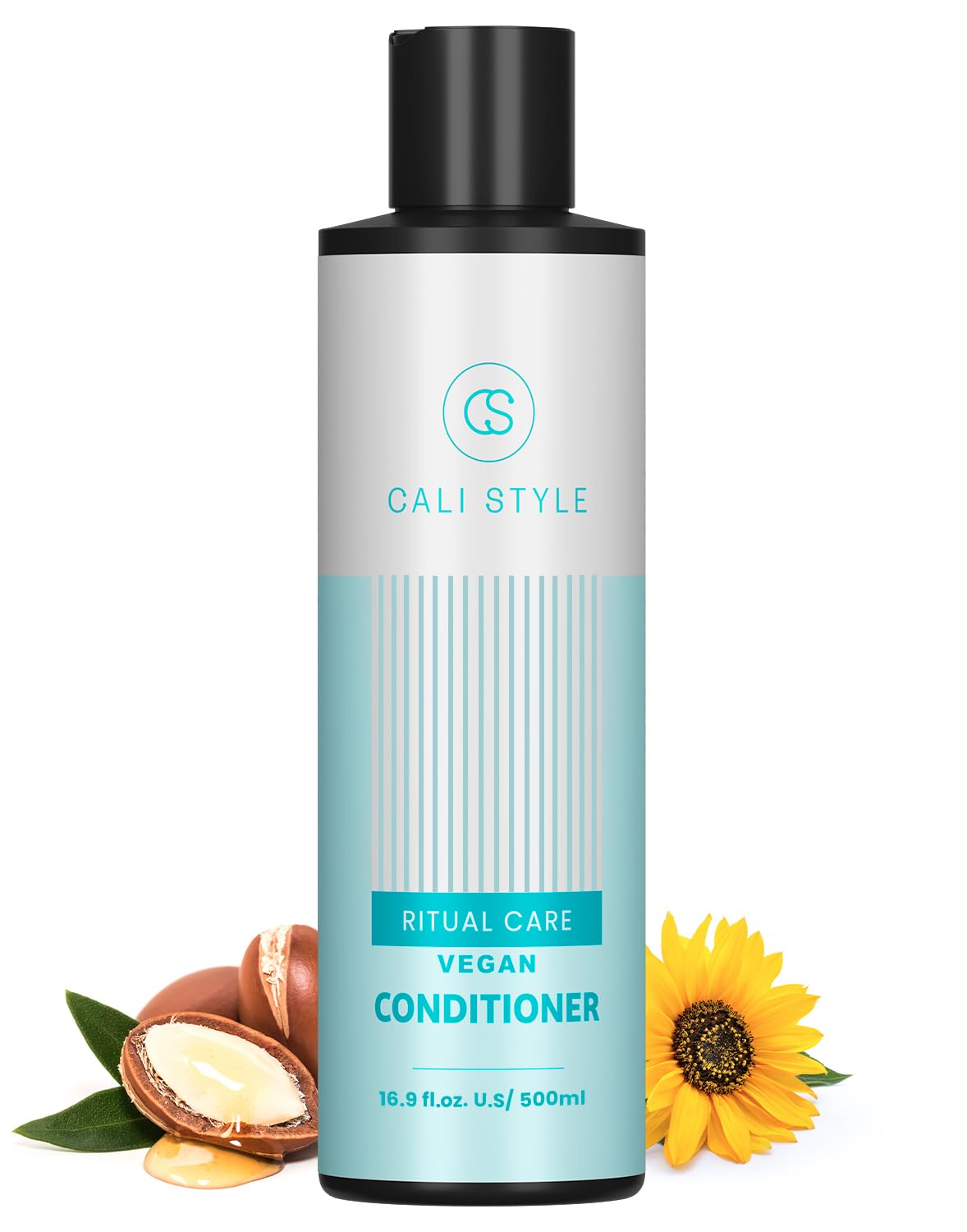 Cali Style Ritual Care Vegan Conditioner | 5-in-1 Benefits - Moisturizing, Hydrating, Defrizz, Nourishing, & Softening | With Argan Oil, Green Tea & Olive Oil | No Paraben & Sulfate (16.9 Fl. Oz)