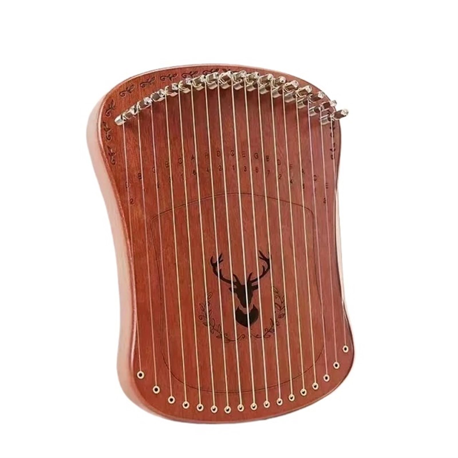 Lyre Harp Mini-Harfe, Fingerorgel mit Saiten, 17 Töne, Lyra, Buche, Einzelbrett-Stil, einfach zu bedienen, kleines Instrument for Anfänger, Geschenke for Kinder(Brown-Box Type)