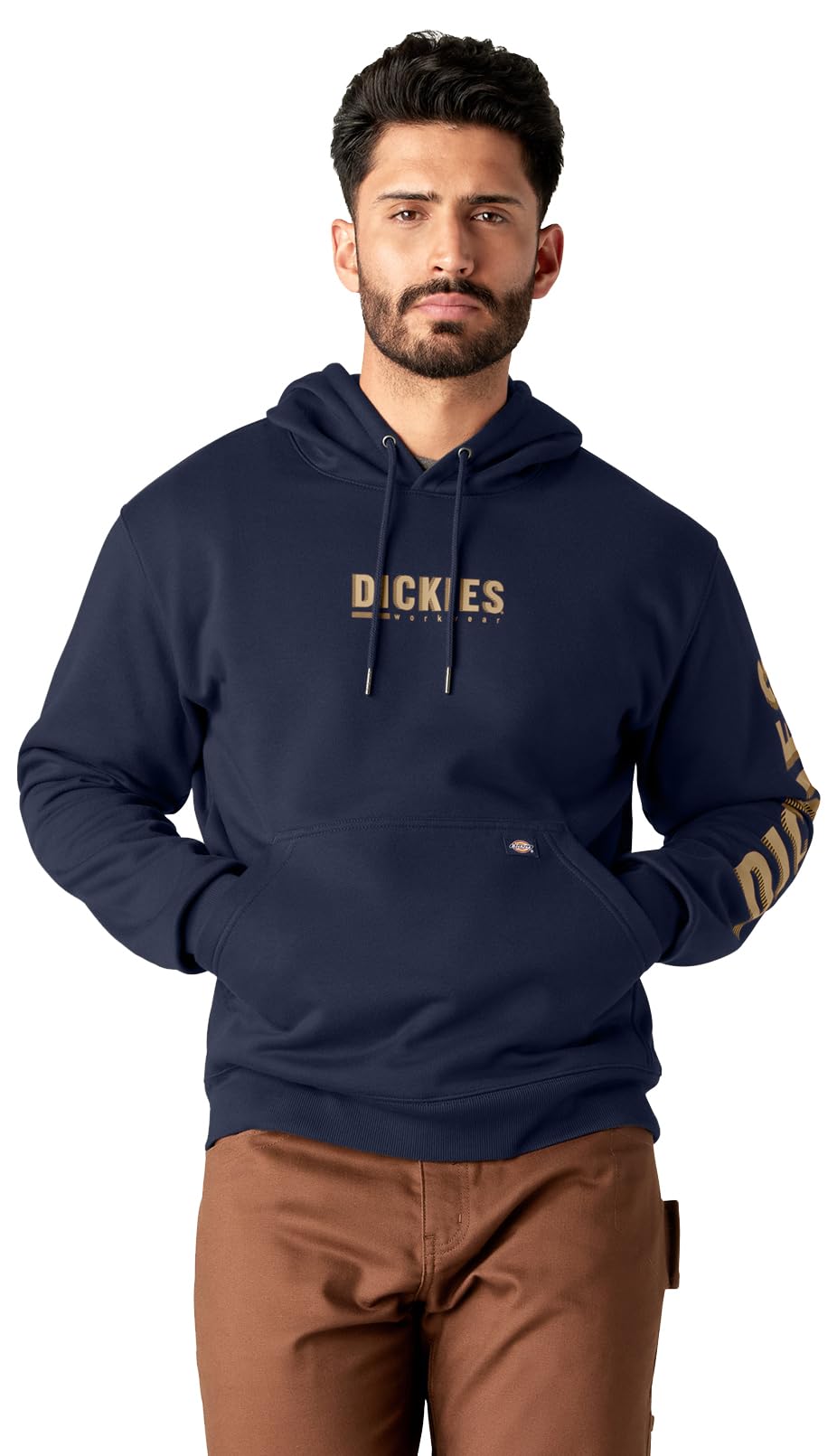 Dickies Men's Graphic DWR Pullover Fleece, Ink Navy, M