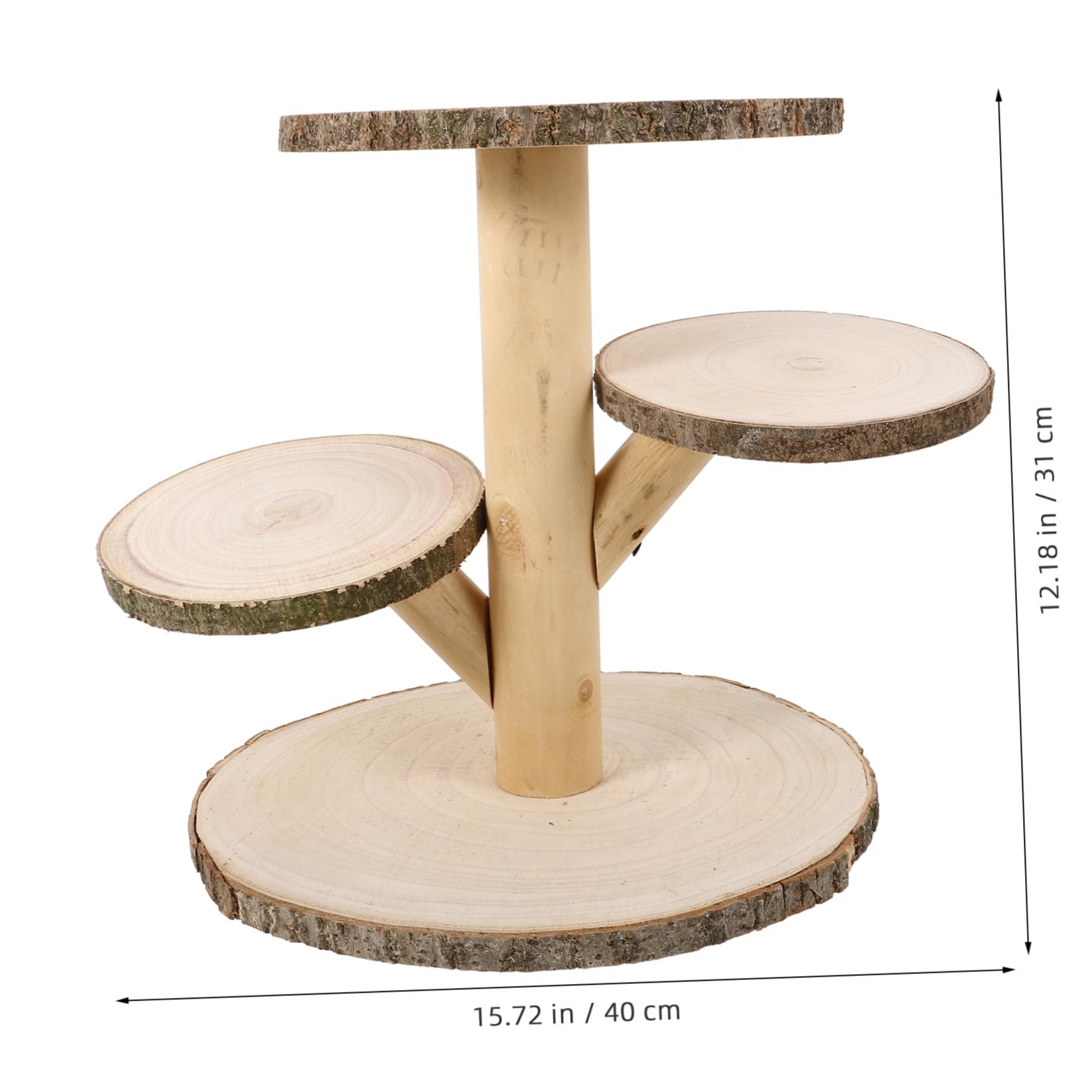 IMIKEYA Présentoir à Cupcakes de Mariage en Bois 4 Étages, Style Campagnard, Support Circulaire pour Gâteaux et Desserts, pour Tables de Fête