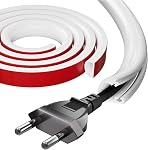 Cord Hider,39 inch/1 Compteurs Câble Hider Raceway Kit pour 1 Câble,Matériel de silicone flexible Cacher le mur TV Powers Cords in Home Office, W0.59 H0.39in White