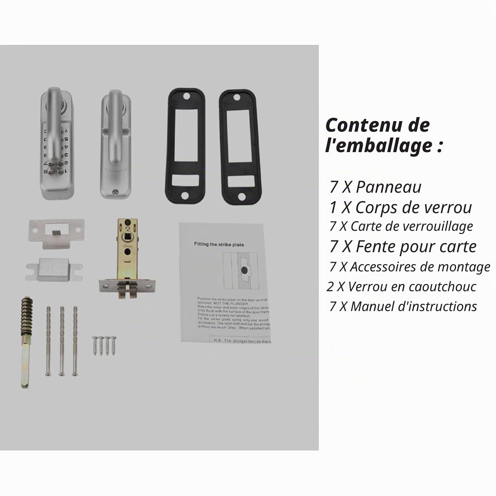 Verrou a Code Mecanique, Serrure de Porte sans Clé Numérique Verrou de Sécurité par Mot de Passe Serrure Code Électronique Étanche pour Bureaux Maison