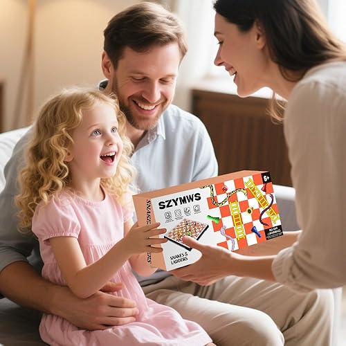 Miniatura 7 de Juego de serpientes y escaleras plegables magnéticas, juego de mesa portátil de 11.8 pulgadas, divertido juego de mesa familiar para todas las
