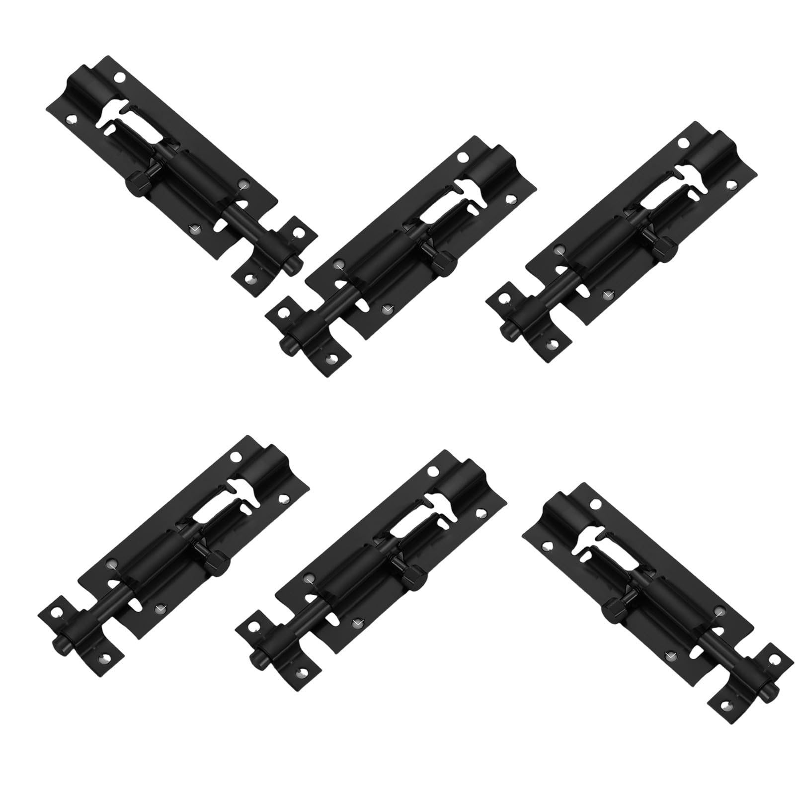 6Pcs Stainless Steel Door Sliding Bolts Latches Hasp Heavy Duty Garden Shed Sliding for Fence/Wood/Barn Door Gate Toilet