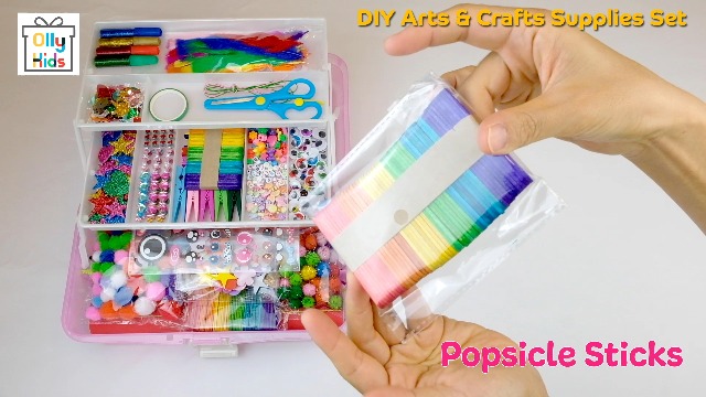 Amazon Olly Kids Craft Kits Library in a Plastic Craft Box Organizer Craft and Art Supplies for Kids Ages 4 5 6 7 8 9 10 11 12 Year Old Boys Girls Toys Games