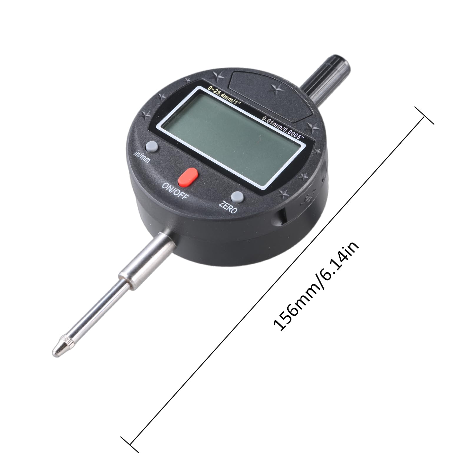 Medidor de altura preciso de 0-12,7 mm, resolución de 0,01/0,005 mm, pantalla digital IP54, instrumento de medición de profundidad