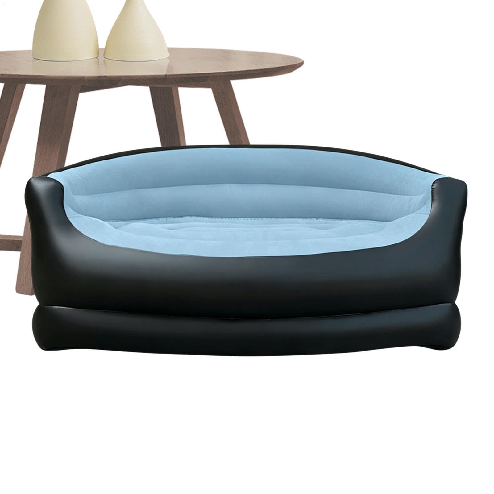 Sofá inflable con reposabrazos y bomba sillón portátil para salón y camping