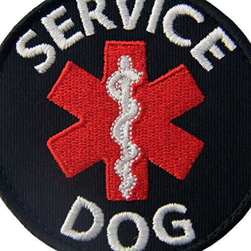 Service Hund Arzt Sanitäter Stern des Lebens Westen/Geschirre Bestickter Aufnäher mit Haken- und Flauschbänder