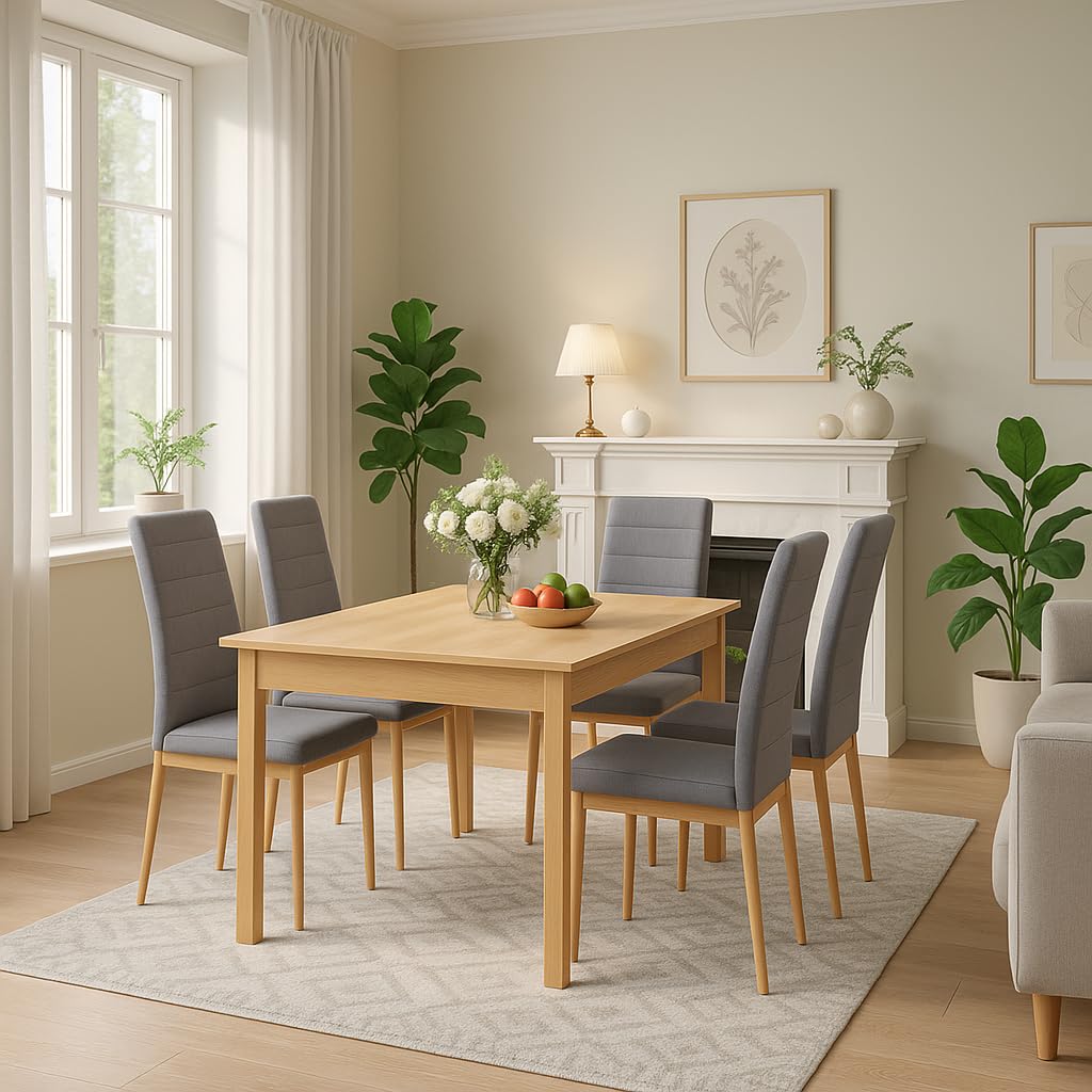 Mesa de Comedor Extensible en Roble Natural – De 120 a 160 cm – Diseño Moderno y Funcional en Melamina Aserrada – Ideal para Salón o Cocina