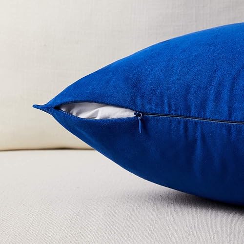 Miniatura 3 de Fancy Homi - Paquete de 2 fundas de cojín decorativas de gamuza sintética de alta calidad, cuadradas, supersuaves, de color liso, para sofá, sillón