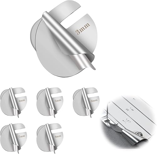 Aohcae Pie de dobladillo enrollado universal para coser, 6 unidades (0.118-0.315 in), pie de martillo de dobladillo enrollado para máquina de coser,