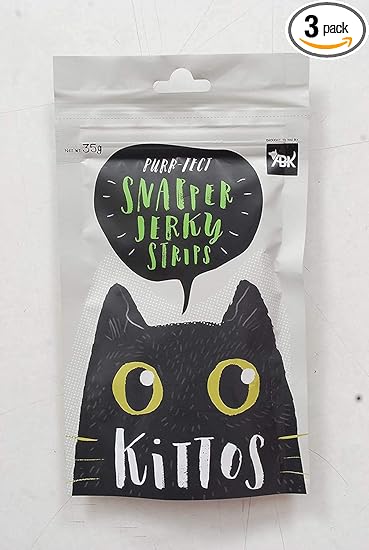 Kittos | Cat Treats | Temptation Flavors Available with Multi-Packs(Snapper Jerky Strips Cat Treat, 35 gm (Pack of 3)) and Best Treat to Train Your pet Easily| Breeds of Cats can use it